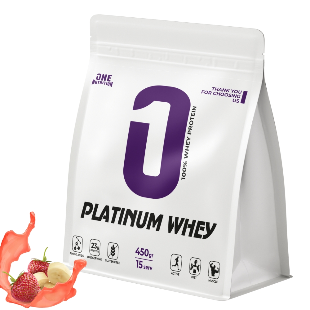 Протеин ONE NUTRITION Platinum Whey 450 g Клубника банан